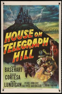 2j444 HOUSE ON TELEGRAPH HILL 1sh 1951 Basehart, Cortesa, Robert Wise film noir, cool art!