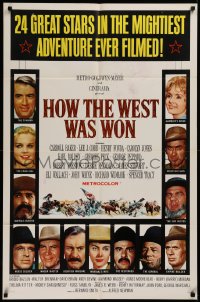 2j445 HOW THE WEST WAS WON 1sh 1964 John Ford, 24 great stars in mightiest adventure!