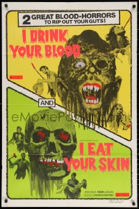 2j453 I DRINK YOUR BLOOD/I EAT YOUR SKIN 1sh 1971 two great blood-horrors that rip out your guts!