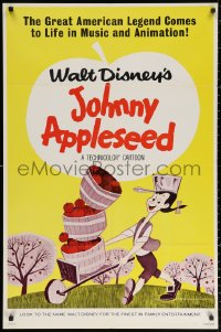 2j483 JOHNNY APPLESEED 1sh R1966 Disney, the American legend comes to life in music & animation!