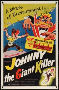 2j485 JOHNNY THE GIANT KILLER 1sh 1953 full-length cartoon feature with gay catchy tunes!