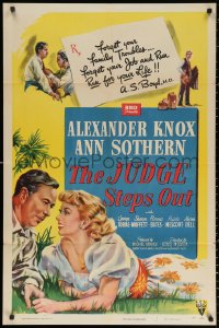 2j489 JUDGE STEPS OUT 1sh 1948 romantic artwork of pretty Ann Sothern & Alexander Knox!