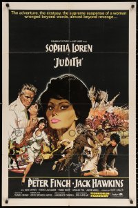 2j490 JUDITH 1sh 1966 Daniel Mann directed, artwork of sexy Sophia Loren & Peter Finch!