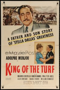 2j507 KING OF THE TURF 1sh 1939 full-length Adolphe Menjou wearing tuxedo!