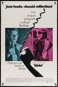 2j514 KLUTE 1sh 1971 Donald Sutherland helps intended murder victim & call girl Jane Fonda!