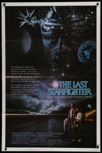 2j522 LAST STARFIGHTER 1sh 1984 Catherine Mary Stewart & Lance Guest as video game pilot!