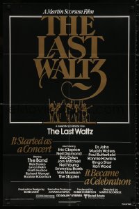 2j524 LAST WALTZ 1sh 1978 Martin Scorsese, it started as a rock concert & became a celebration!