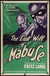 2j525 LAST WILL OF DR MABUSE 1sh 1943 Fritz Lang directed, Klein-Rogge in title role, ultra-rare!