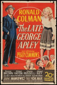 2j526 LATE GEORGE APLEY 1sh 1947 Ronald Colman, introducing sexy Peggy Cummins!