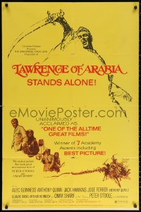 2j531 LAWRENCE OF ARABIA 1sh R1971 David Lean classic starring Peter O'Toole, Best Picture!