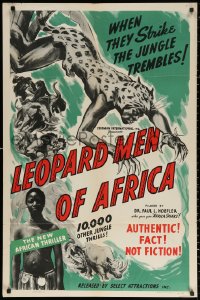 2j533 LEOPARD MEN OF AFRICA 1sh 1940 when they strike the jungle trembles, Cravath art, ultra-rare!