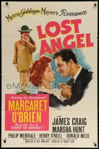 2j548 LOST ANGEL 1sh 1944 full-length image of cute Margaret O'Brien, James Craig, Marsha Hunt