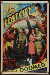 2j549 LOST CITY chapter 4 1sh 1935 cool jungle sci-fi serial starring William Stage Boyd!
