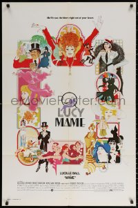 2j574 MAME 1sh 1974 Lucille Ball, from Broadway musical, cool Bob Peak artwork!