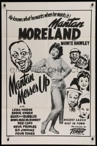 2j581 MANTAN MESSES UP 1sh R1950s Moreland, Monte Hawley, Lena Horne, Toddy Pictures!