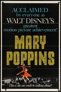 2j584 MARY POPPINS style B teaser 1sh 1964 Julie Andrews, Dick Van Dyke, Disney musical classic!