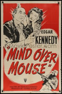 2j603 MIND OVER MOUSE 1sh 1947 Edgar Kennedy comedy short with Florence Lake, hunter w/ gun, rare!