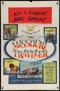 2j612 MISSOURI TRAVELER 1sh 1958 it's a great big show with crackling action & rollicking laughter!