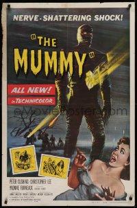 2j629 MUMMY 1sh 1959 Hammer horror, Wiggins art of Christopher Lee as the bandaged monster!