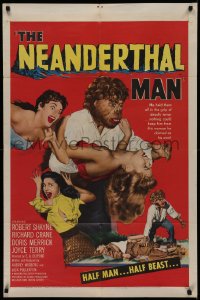 2j649 NEANDERTHAL MAN 1sh 1953 great wacky monster image, nothing could keep him from his woman!