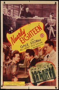 2j650 NEARLY EIGHTEEN 1sh 1943 Gale Storm, William Henry, Rick Vallin, teen musical!