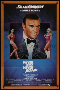 2j653 NEVER SAY NEVER AGAIN 1sh 1983 art of Sean Connery as James Bond 007 by Obrero!