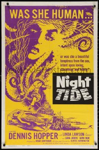 2j660 NIGHT TIDE 1sh 1963 lovers caught in a dark tide of sinister TERROR, Dennis Hopper!