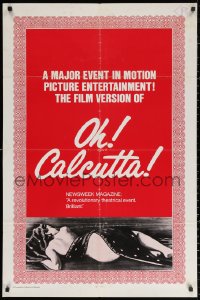 2j675 OH CALCUTTA 1sh 1972 Jacques Levy directed sex musical, art of partially clothed woman!