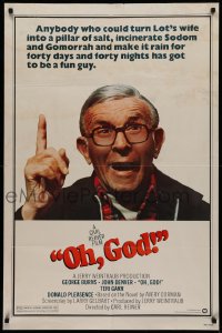 2j676 OH GOD 1sh 1977 directed by Carl Reiner, great super close up of wacky George Burns!