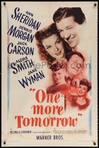 2j685 ONE MORE TOMORROW 1sh 1946 sexy Ann Sheridan, Dennis Morgan, Alexis Smith, Jane Wyman!