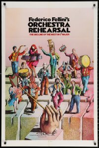 2j687 ORCHESTRA REHEARSAL 1sh 1979 Federico Fellini's Prova d'orchestra, cool Bonhomme art!