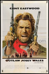 2j690 OUTLAW JOSEY WALES studio style 1sh 1976 Clint Eastwood is an army of one, Roy Anderson art!