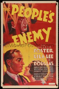 2j702 PEOPLE'S ENEMY 1sh 1935 Preston Foster, Douglas and Lee, ultra-rare from first release!