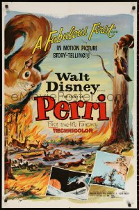 2j703 PERRI 1sh 1957 Disney's fabulous first in motion picture story-telling, wacky squirrels!