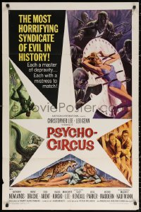 2j728 PSYCHO-CIRCUS 1sh 1967 most horrifying syndicate of evil, art of sexy girl terrorized!