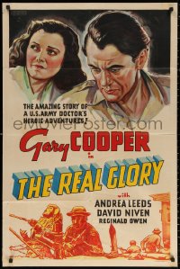 2j741 REAL GLORY Other Company 1sh 1939 story of U.S. Army doctor Gary Cooper, ultra-rare!
