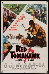 2j748 RED TOMAHAWK 1sh 1966 Redskin vengeance, the prairie blazes with the West's worst massacre!