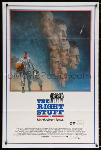 2j761 RIGHT STUFF int'l 1sh 1983 great Tom Jung montage art of the first NASA astronauts!