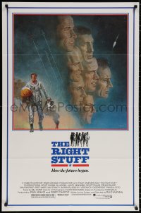 2j760 RIGHT STUFF 1sh 1983 great Tom Jung montage art of the first NASA astronauts!