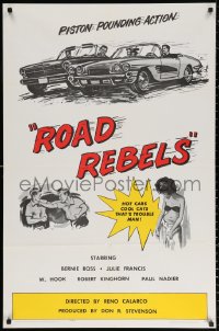 2j764 ROAD REBELS 1sh 1964 piston pounding action, hot cars, cool cats, that's trouble man!