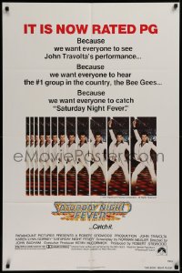 2j782 SATURDAY NIGHT FEVER 1sh R1979 multiple images of disco dancer Travolta, it's now rated PG!