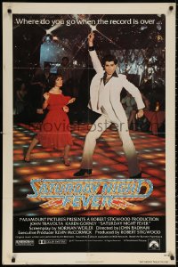 2j781 SATURDAY NIGHT FEVER 1sh 1977 best image of disco John Travolta & Karen Lynn Gorney!