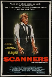2j784 SCANNERS 1sh 1981 David Cronenberg, in 20 seconds your head explodes!