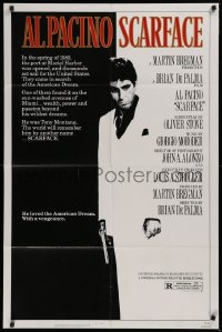 2j786 SCARFACE 1sh 1983 Al Pacino as Tony Montana, Brian De Palma, Oliver Stone!