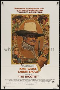 2j805 SHOOTIST 1sh 1976 best Richard Amsel artwork of cowboy John Wayne & cast!