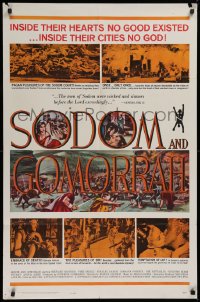 2j819 SODOM & GOMORRAH 1sh 1963 Robert Aldrich, Pier Angeli, wild art of sinful cities!