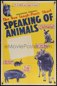2j830 SPEAKING OF ANIMALS 1sh 1940s Paramount's New Laugh-Panic Short, From A to Zoo!