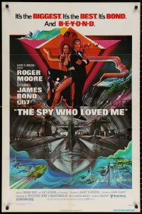 2j838 SPY WHO LOVED ME 1sh 1977 great art of Roger Moore as James Bond by Bob Peak!