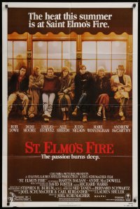 2j839 ST. ELMO'S FIRE 1sh 1985 Rob Lowe, Demi Moore, Emilio Estevez, Ally Sheedy, Judd Nelson