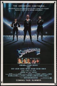 2j862 SUPERMAN II teaser 1sh 1981 Christopher Reeve, Terence Stamp, great image of villains!